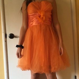 Bright orange formal dress